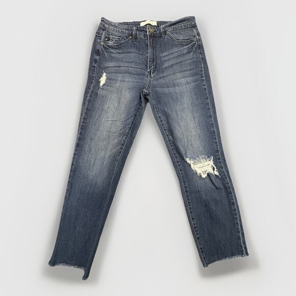 KanCan Dark Blue High Rise Distressed Jeans 11/29 RN 144635 Estilo KC5019D - Picture 1 of 8